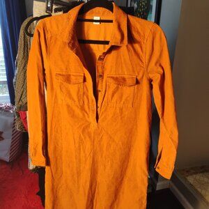 Old Navy Corduroy Shirt Dress – XS – Cognac Orange-Brown